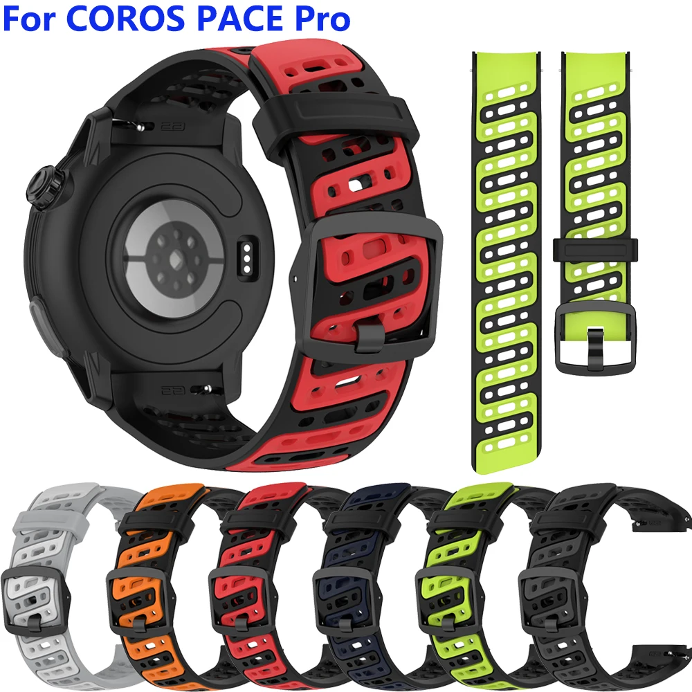 حزام ساعة أنيق من السيليكون لساعة COROS PACE Pro الذكية سوار معصم رياضي لساعة COROS PACE Pro حزام ساعة بيل