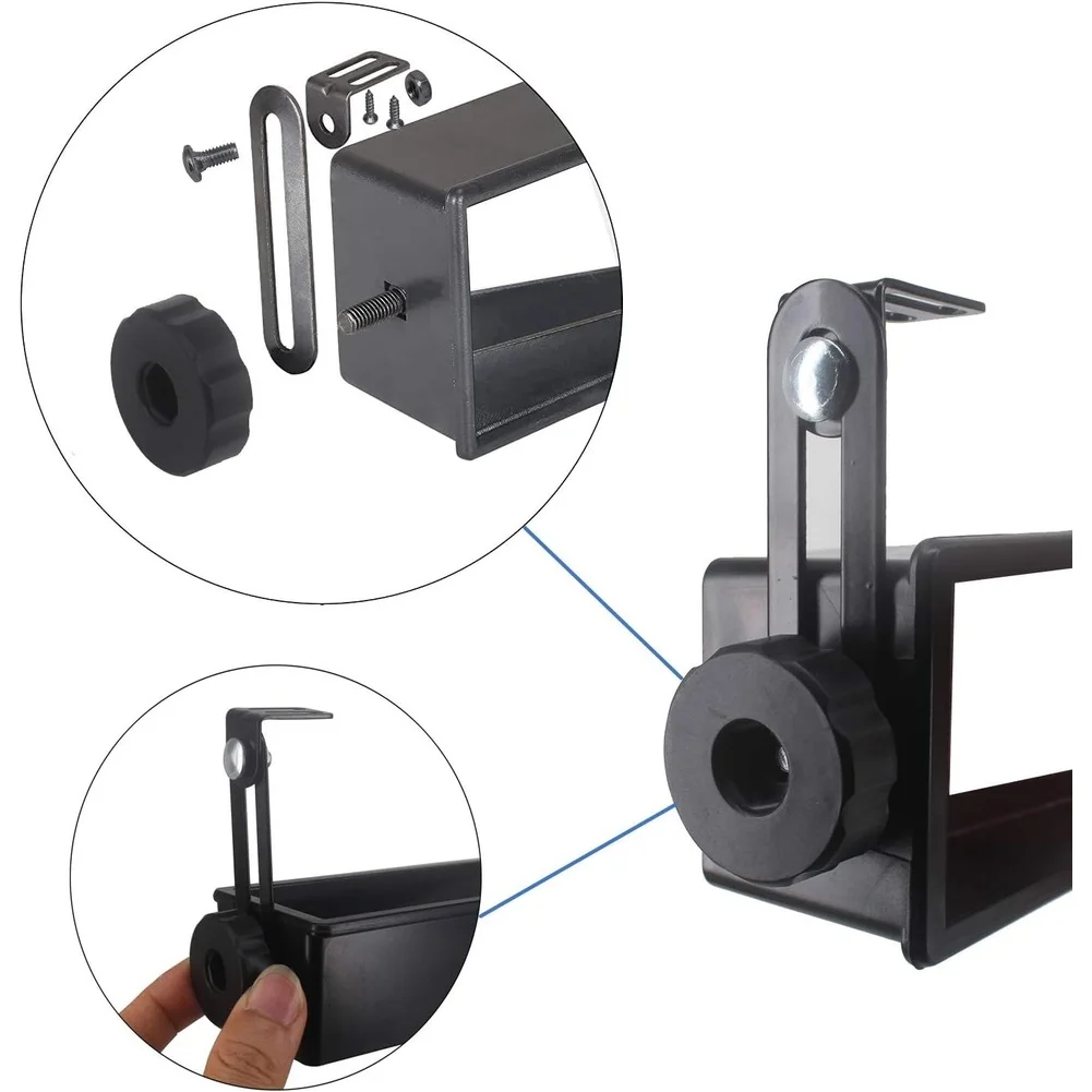 مرآة الرؤية الخلفية بأربعة جوانب لعربة الجولف مادة PP سوداء بحجم 880 ملليمتر مرآة طائرة شفافة لتشغيل آمن