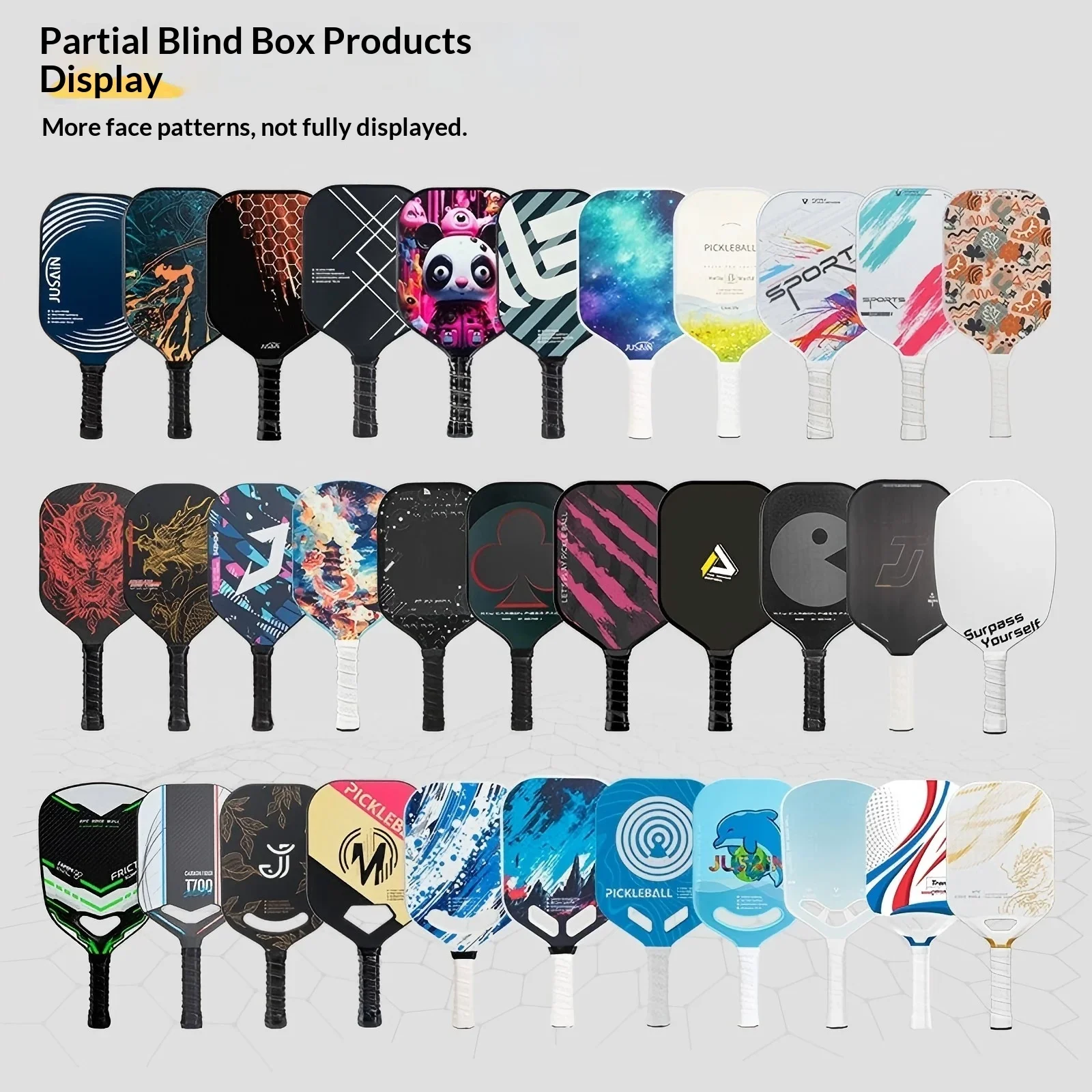 

Совершенно новое весло для пиклбола из стекловолокна, дефектное весло для пиклбола из углеродного волокна, 3K, слепая коробка из углеродного волокна