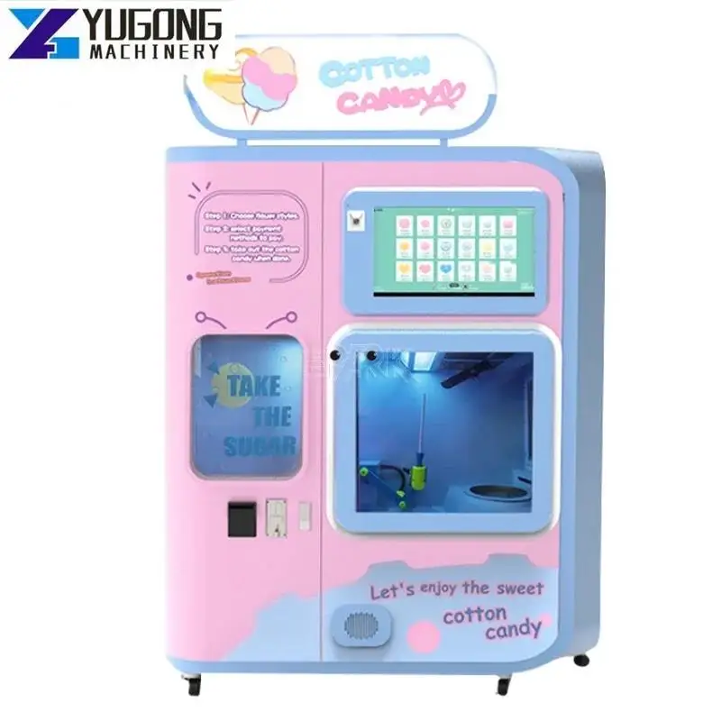 YG Vending Cotton Candy Machine Mall Marshmallow Making Vending Machine Cotton Candy Machine Cart Cotton Candy Machine