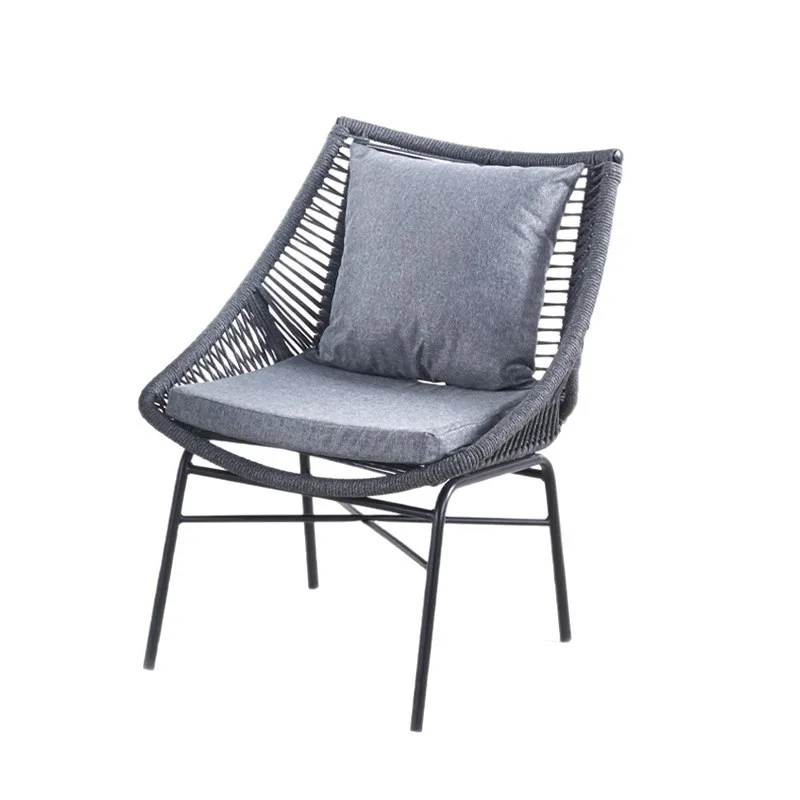 

Outdoor sofa rattan sofa chair combination outdoor leisure waterproof olifen yarn rope woven rattan art courtyard terrace