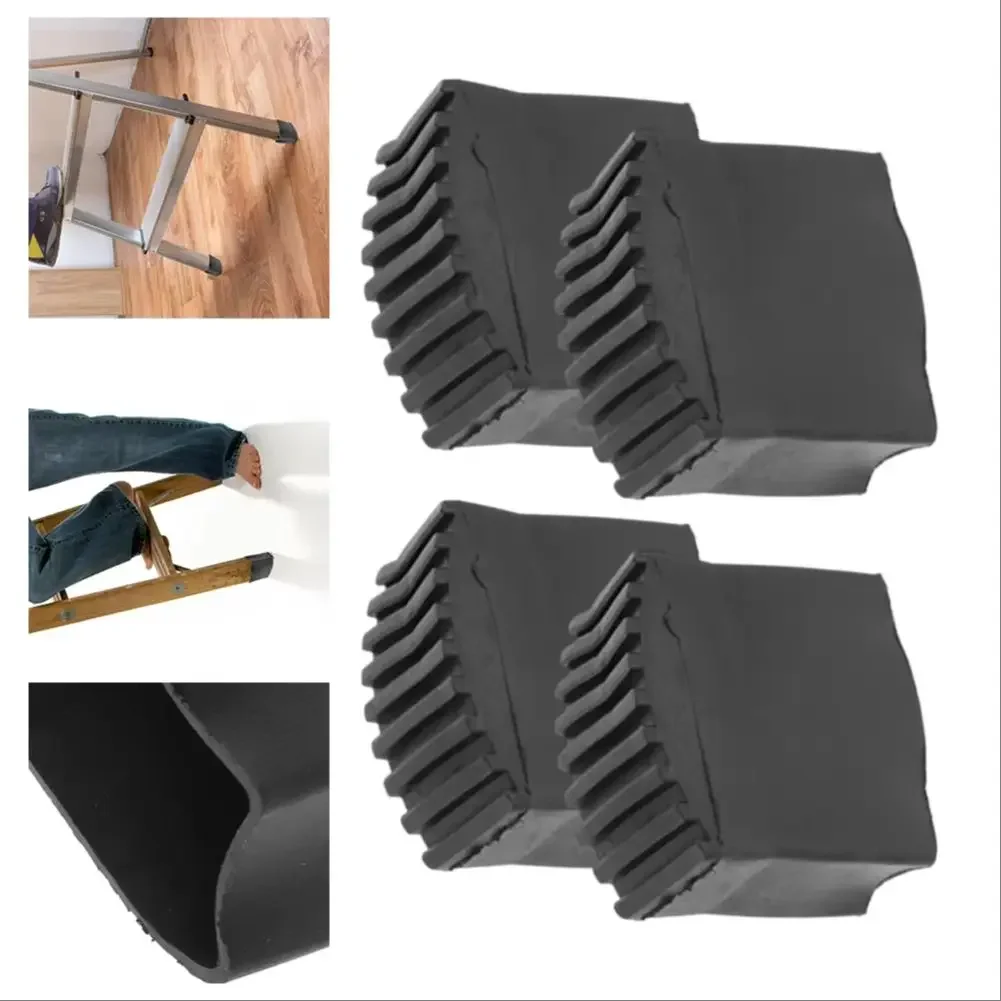 4pcs Ladder Feet Rubber Feet For Aluminium Ladders Wooden Ladders Replacement Feet Anti Slip Pad For Household Ladder