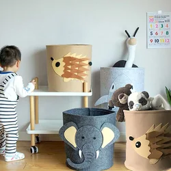 Cartoon Storage Basket Foldable Baby Toy Storage Bucket Clothes and Shoes Washable Dirty Clothes Basket Home Storage Container