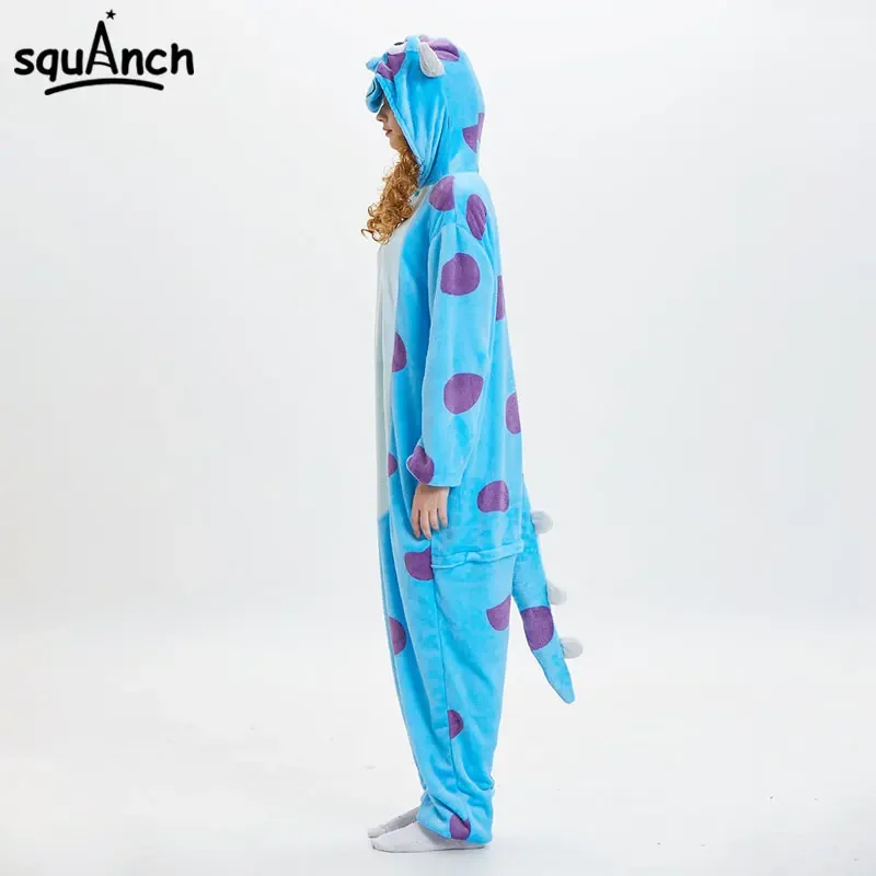 Women Animal Onesie Monster Sullivan Kigurumis Sully Pajama Funny Suit Adult Cartoon Soft Warm Overalls Jumpsuit Fantasias Fancy