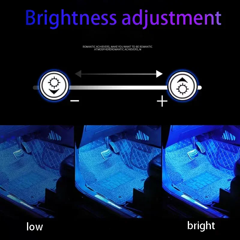 For Baic beijing x55 d50 x25 x35 2023 bj40 Symphony Led Car Interior Ambient Foot Light Music Control Neon Lamp Accessories