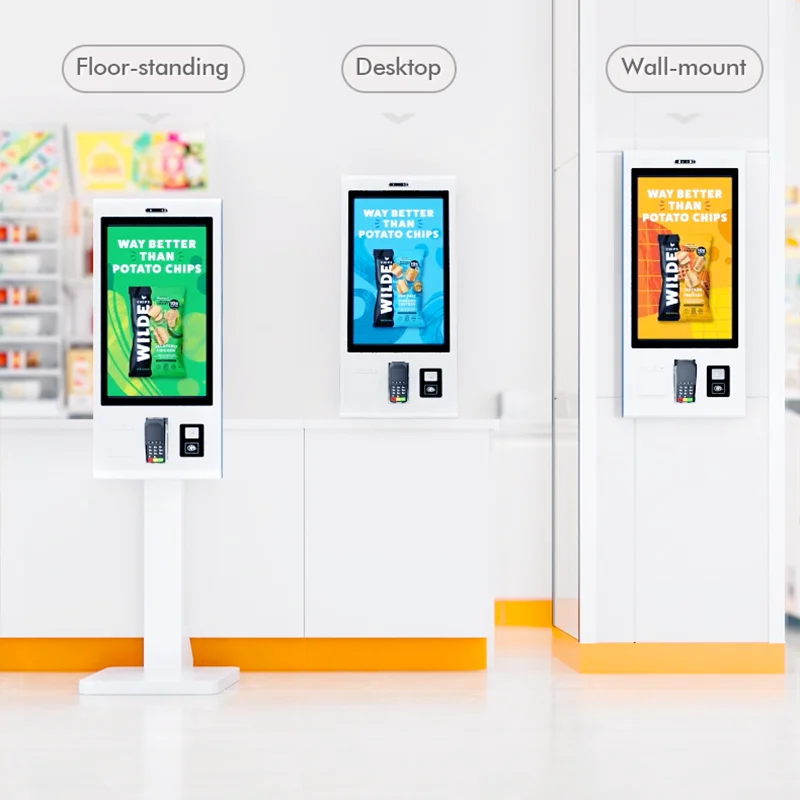 21,5-calowy ekran dotykowy POS System samoobsługowy do zamówień szybkiej obsługi Terminal Maszyna Kiosk płatniczy