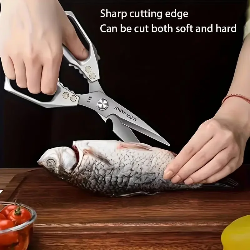 

Japanese Style SK5 Strong Scissors Silvery Sharp Food Scissors Household Kitchen Outdoor Camping Preparation Scissors