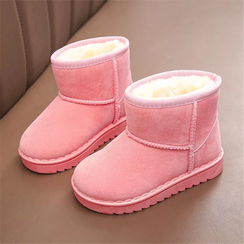 Bottes de neige en fourrure chaude pour enfants, chaussures décontractées pour enfants, noir, garçons, filles, mode, hiver