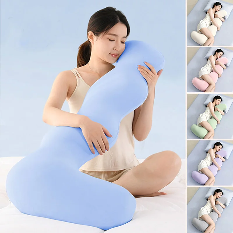 Long Body Pillow Super Soft Plush Leg Hugging Sleeping Pillow Bed Headrest Removable Washable Pregnancy Side Sleeping Side Lying