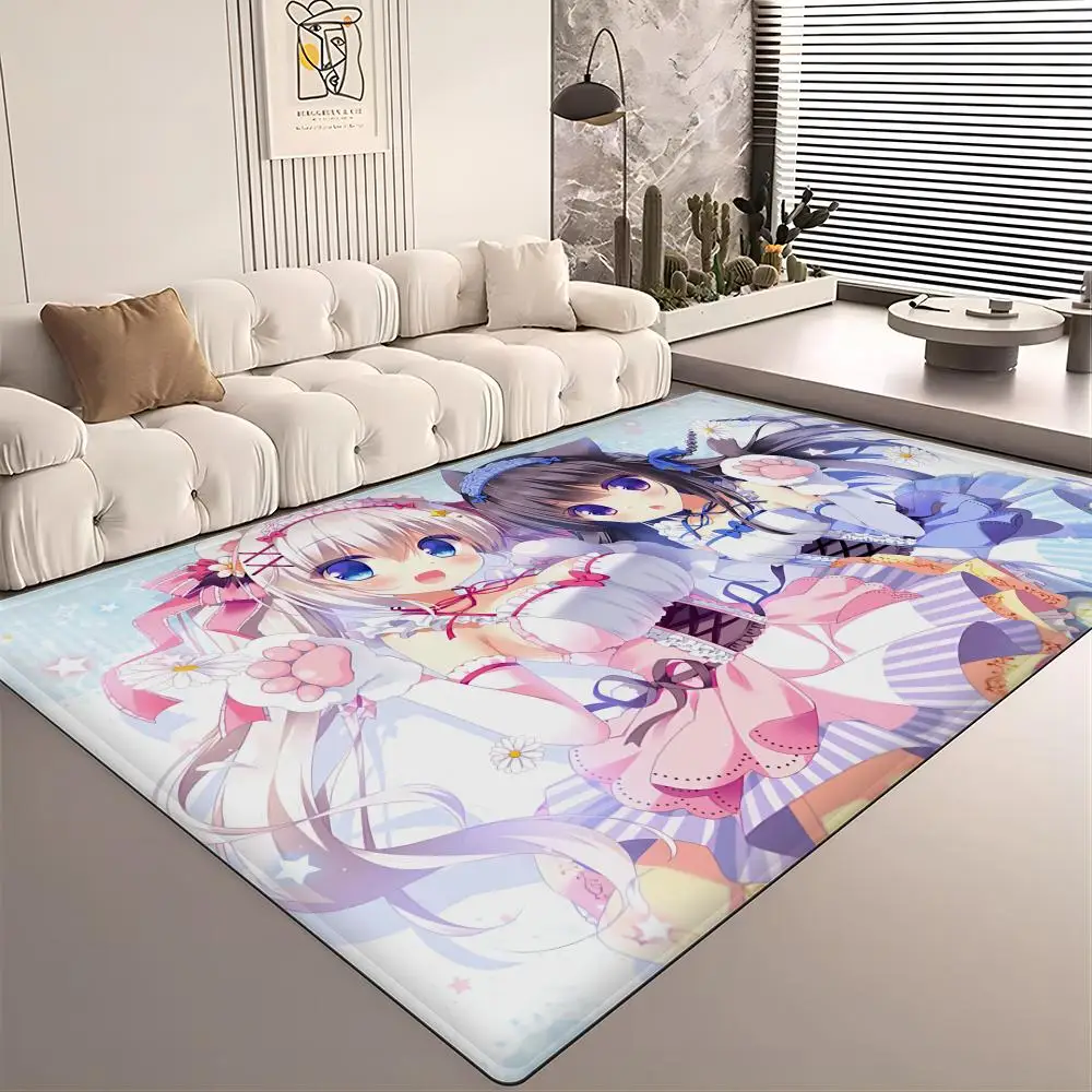 

Nekopara Neko Para Chocola Vanilla Anime Floor Mat Entrance Door Mat Rectangle Anti-slip Home Soft Badmat Front Door Indoor Mat