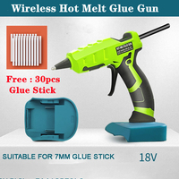 50W Electric Hot Melt Glue Gun Cordless for Makita 18V Battery DIY Welding Hot Air Gun with 30pcs 7mm Glue Stick Glue Gun