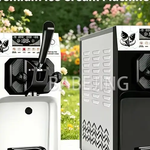 

BABEJING Desktop Soft Ice Cream Machine Single Head Stainless Steel Chocolate Maker for Small Business Ice Cream Maker