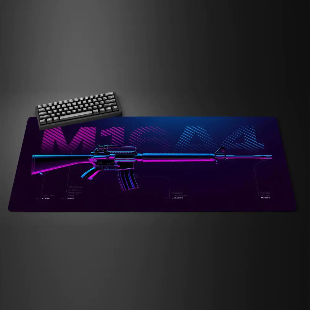 AWM Sniper Rifle PUBG Game Large Mouse Pad XXL Desk Mat Anti-Slip Rubber Base Gaming Keyboard and Mouse Stitched Edges for Home