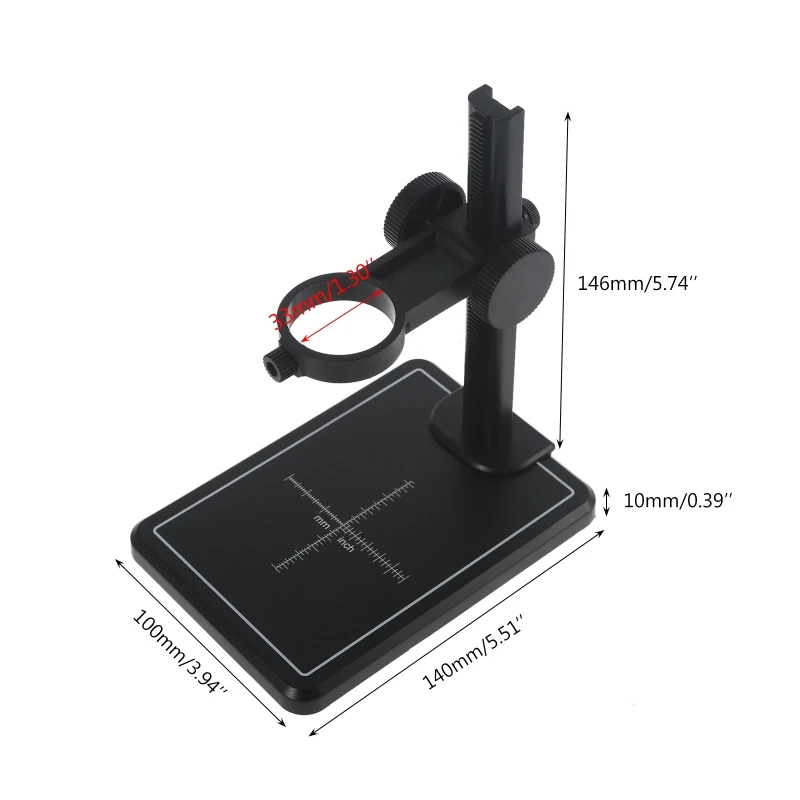 Suporte microscópio digital usb 35mm para prazer inverno suporte ajustável suporte para cima e baixo