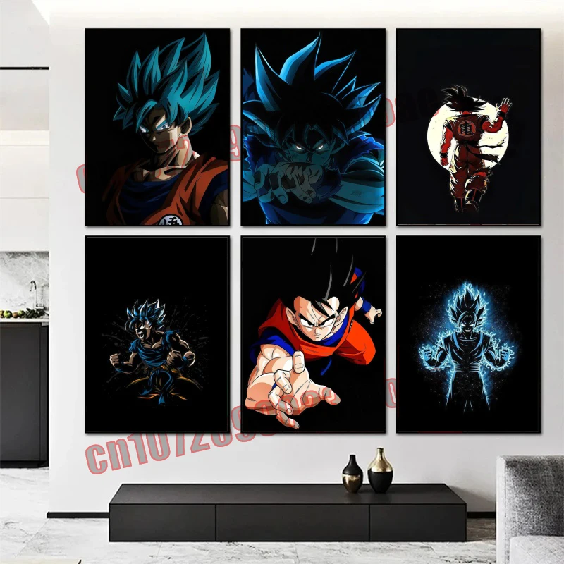 

Classic Anime Dragon Ball Goku Vegeta Kakarot Super Saiyan Frameless Canvas Painting Art Poster Oil Painting Painting Best Gift
