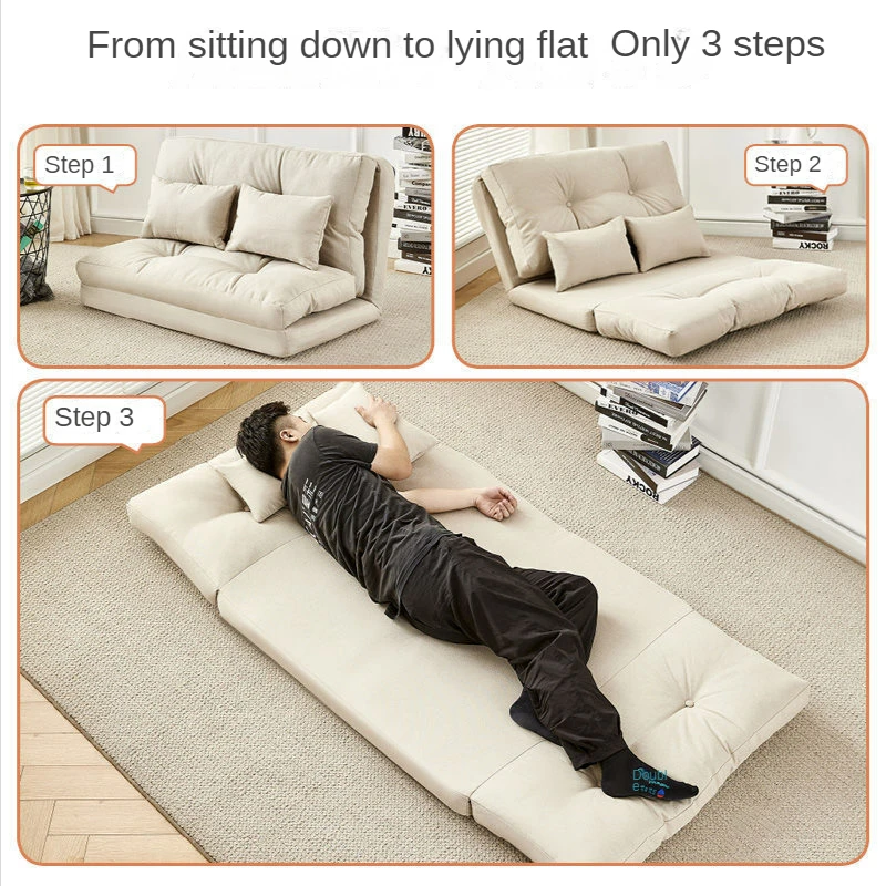 Sofa Can Be Folded Tatami Single and Double Functional Small Family Opened Washed Leisure Backrest Chair Furniture