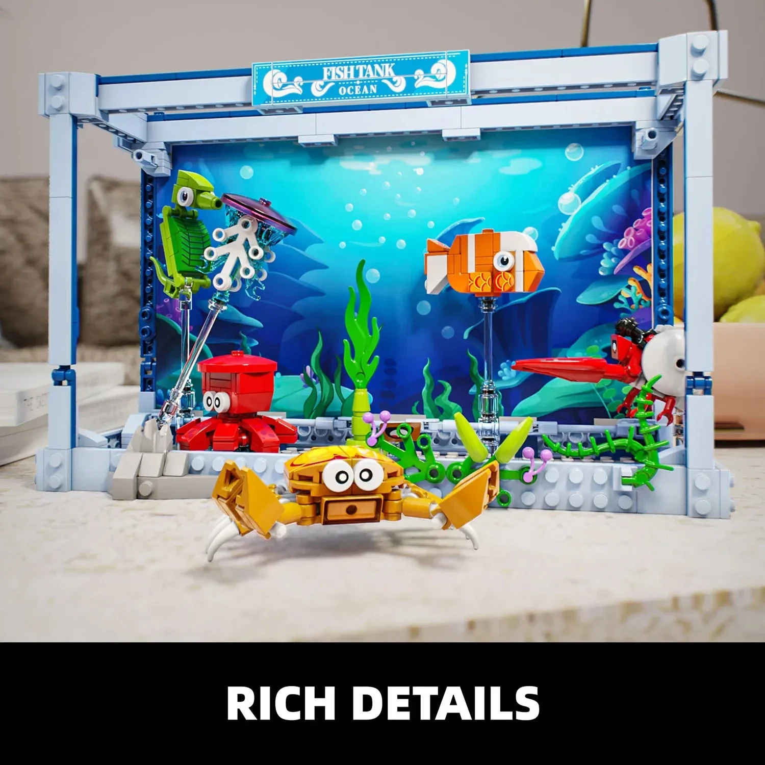 T2032 Creative Ocean Fish Tank Building Block Puzzle Toy Ornament Educational Gift for Girls' Birthday - view 5