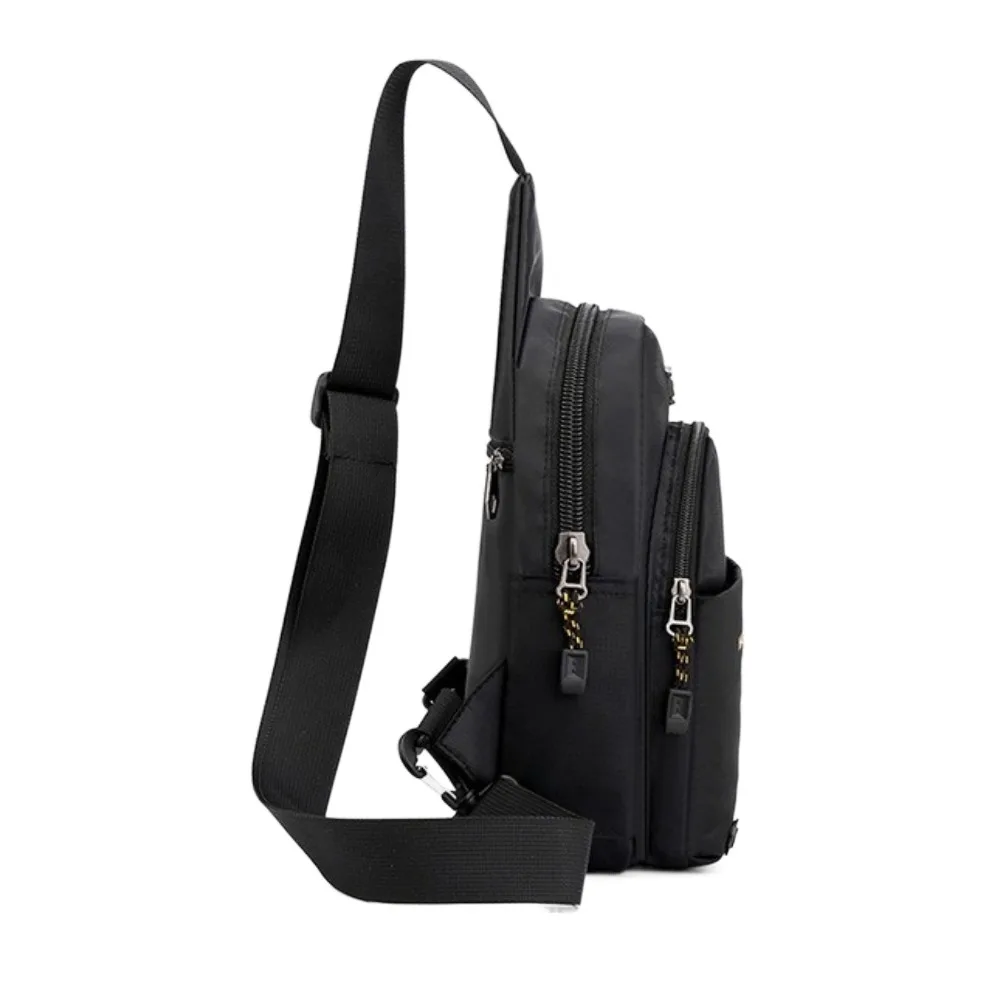 

Simple Multifunction Men's Crossbody Bag Large Capacity Leisure Sports Chest Bag Waterproof Sling Nylon Shoulder Bag Daily