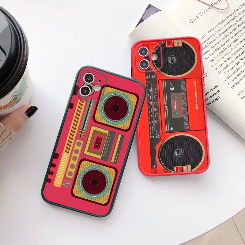 Vintage Cassette Tape Retro Style Recorder Phone Case For iPhone 14 Pro Max 13 12 11 Pro XS Max Mini SE 7 8 Plus X XR Hard Cover