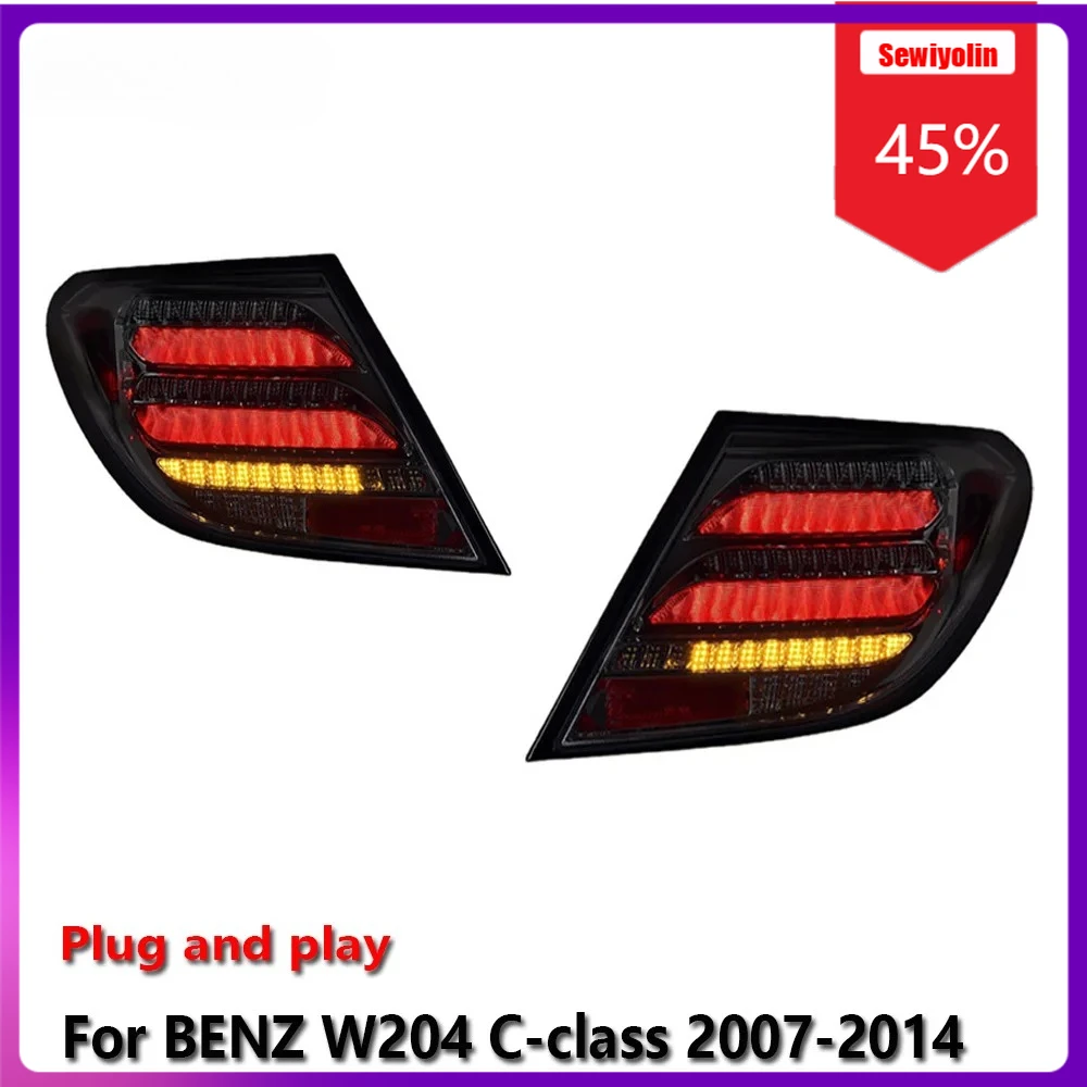 

Sewiyolin Car LED Lamp Tail Light Assemblies For Benz W204 2007-2014 Auto Fog DRL Brake Turn Signal Lamp Plug and Play