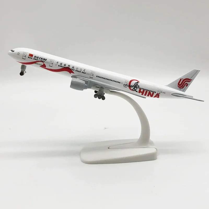

Fit For Scale Model Airplane 20CM 777 B777 Love China Aircraft Metal Die-cast Toy Model with Wheels Collection Display Gift