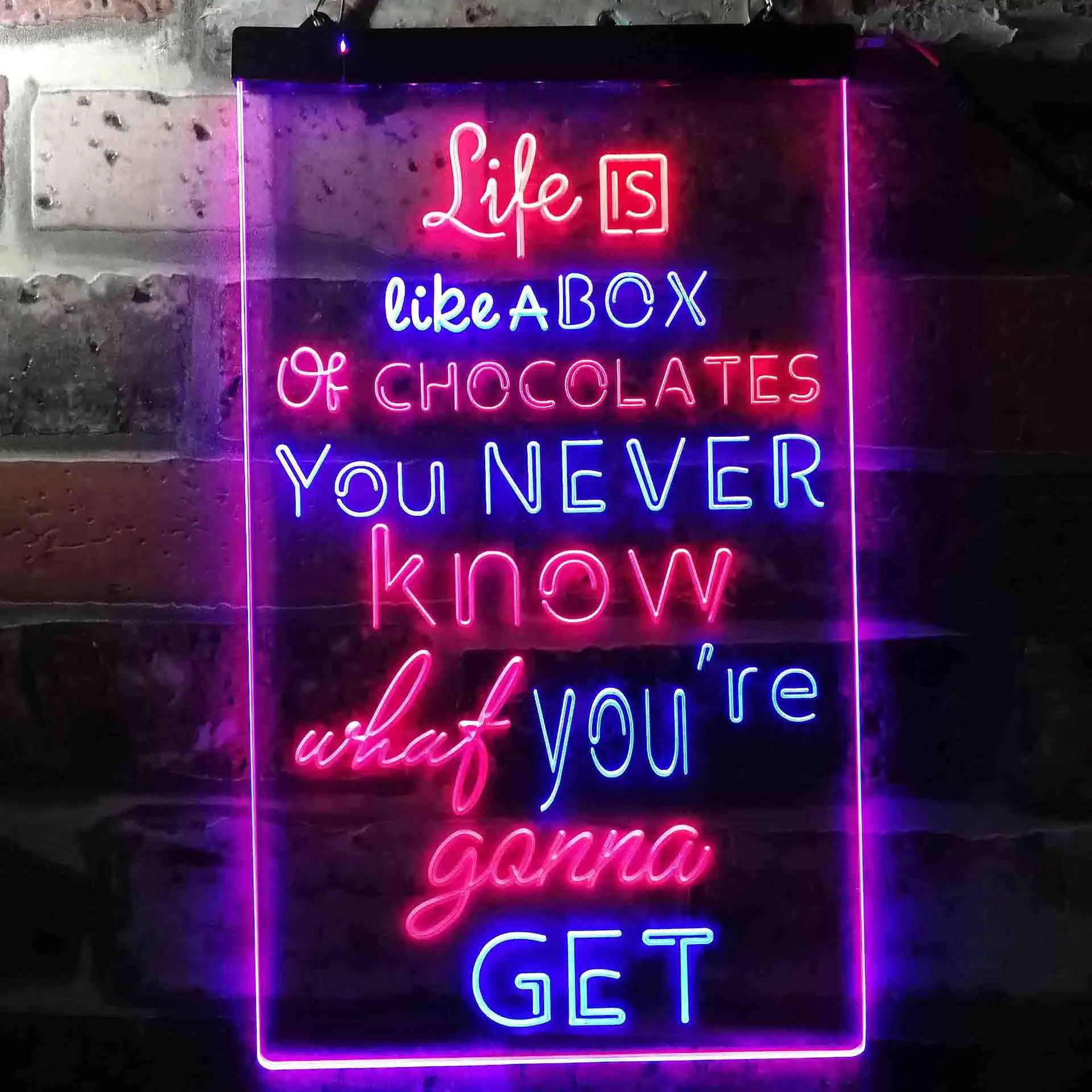 

Life is Like a Box of Chocolate Daily Quotes Dual Color Led Neon Sign st6-i3687