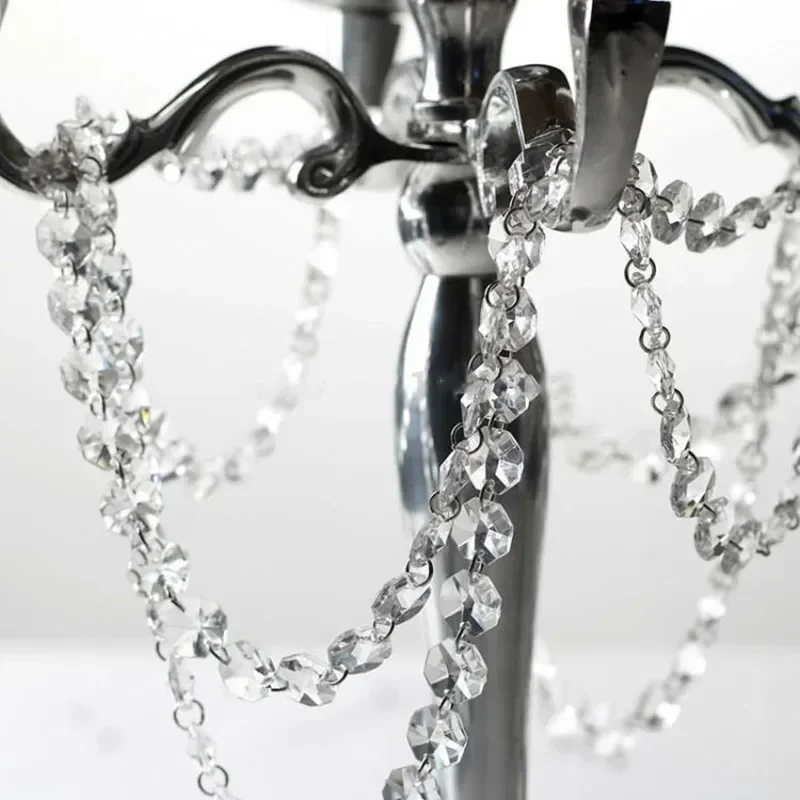 

30Pcs/Lot 14mm Acrylic Beaded Wedding Road Lead Accessories Crystal Octagonal Beads Curtain Chain DIY Garland Pendant Decoration