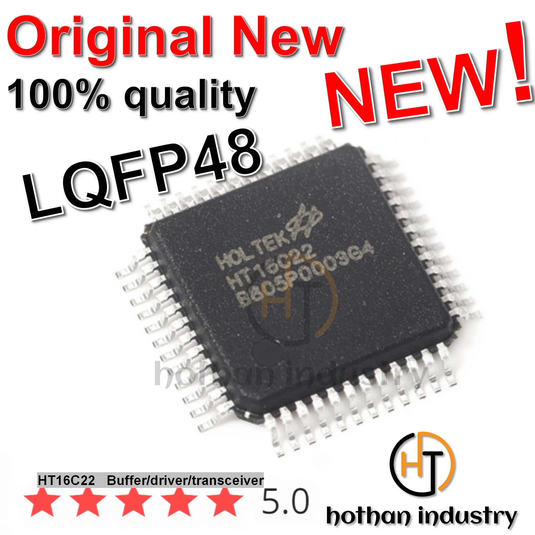 【1pcs】100% IMPORTED Original HT16C22 HT 16C22  Buffer/driver/transceiver LQFP48