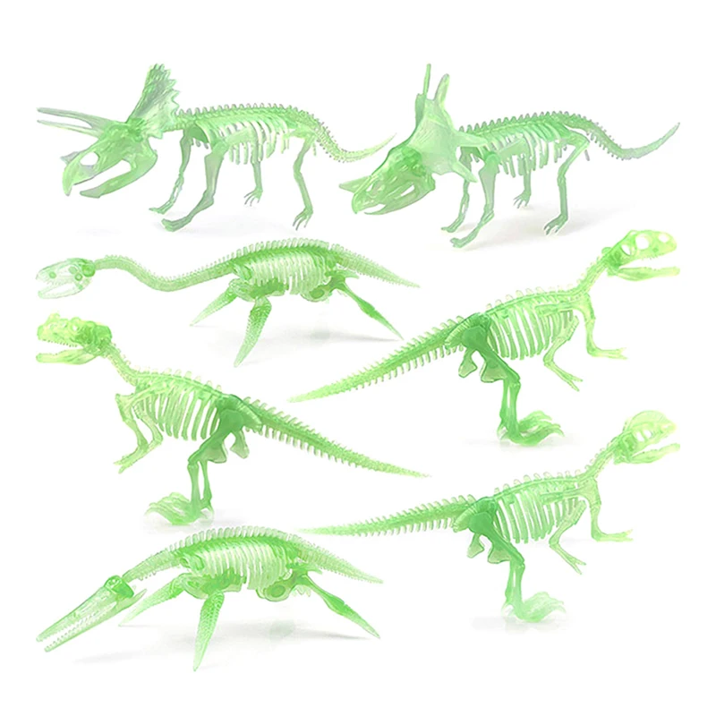 3D Fluorescent Dinosaur Skeleton Assembled Models Toy Series Mini Triceratops / Stegosaurus / Velociraptor Puzzle Toy