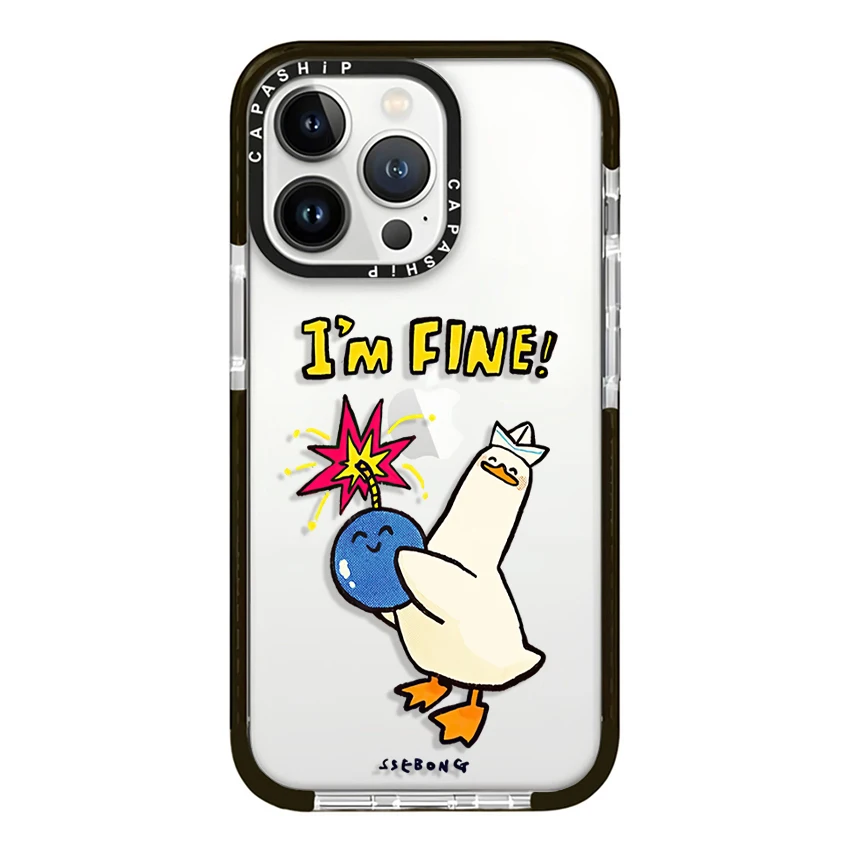 Art Funny Cute Duck Soft Shell Case For iPhone 16 15 14 13 12 11 Pro X XS XR Max 7 8 Plus SE Soft TPU Shockproof Back Cover