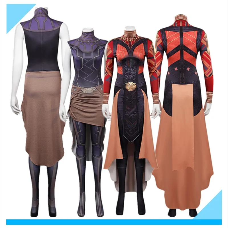 TV Shuri Cosplay Okoye Costume Wakanda Forever Fantasy Cloak Jumpsuit Outfits Halloween Carnival Party Suit