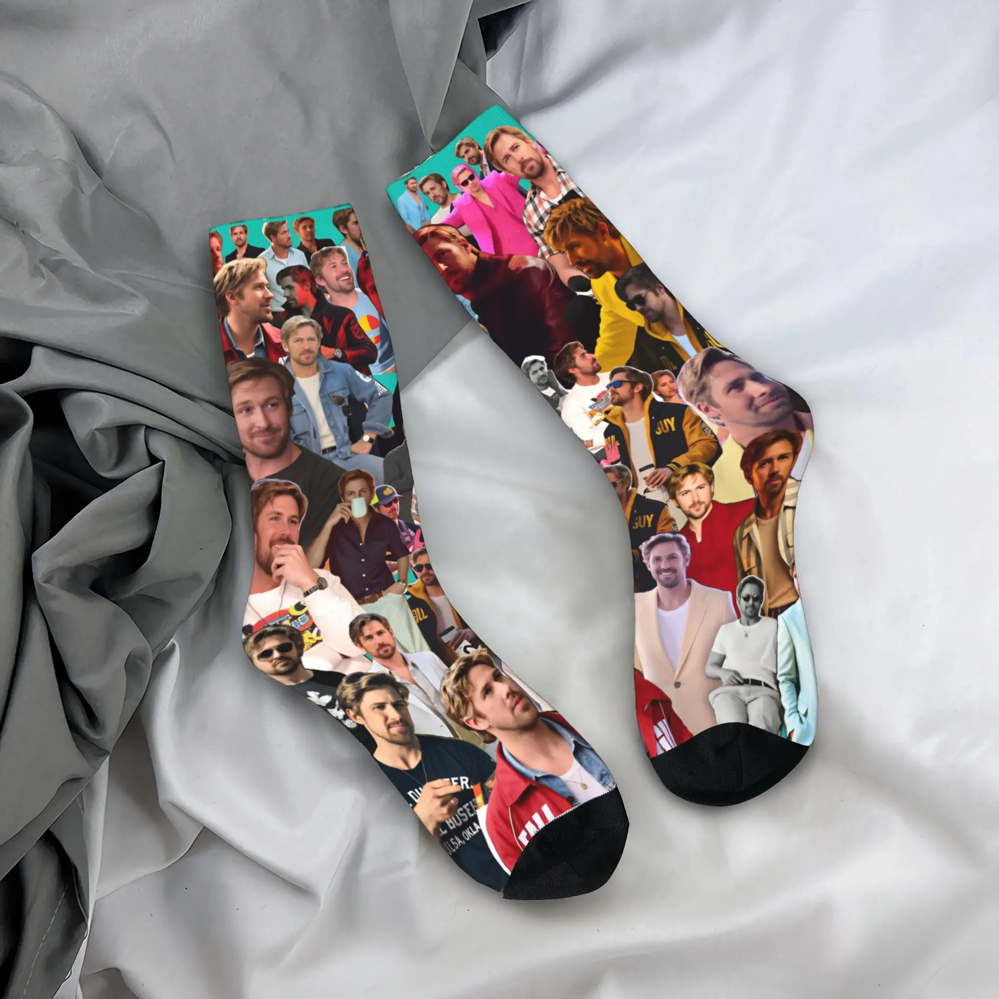 

Носки с коллажем Райана Гослинга, весенние носки, современные дышащие носки для взрослых мужчин, дизайнерские нескользящие носки для скалолазания