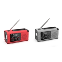 1 PCS Emergency Weather Radio, AM/FM Radio ABS Solar Charging, Hand Crank & USB Charged - Gray