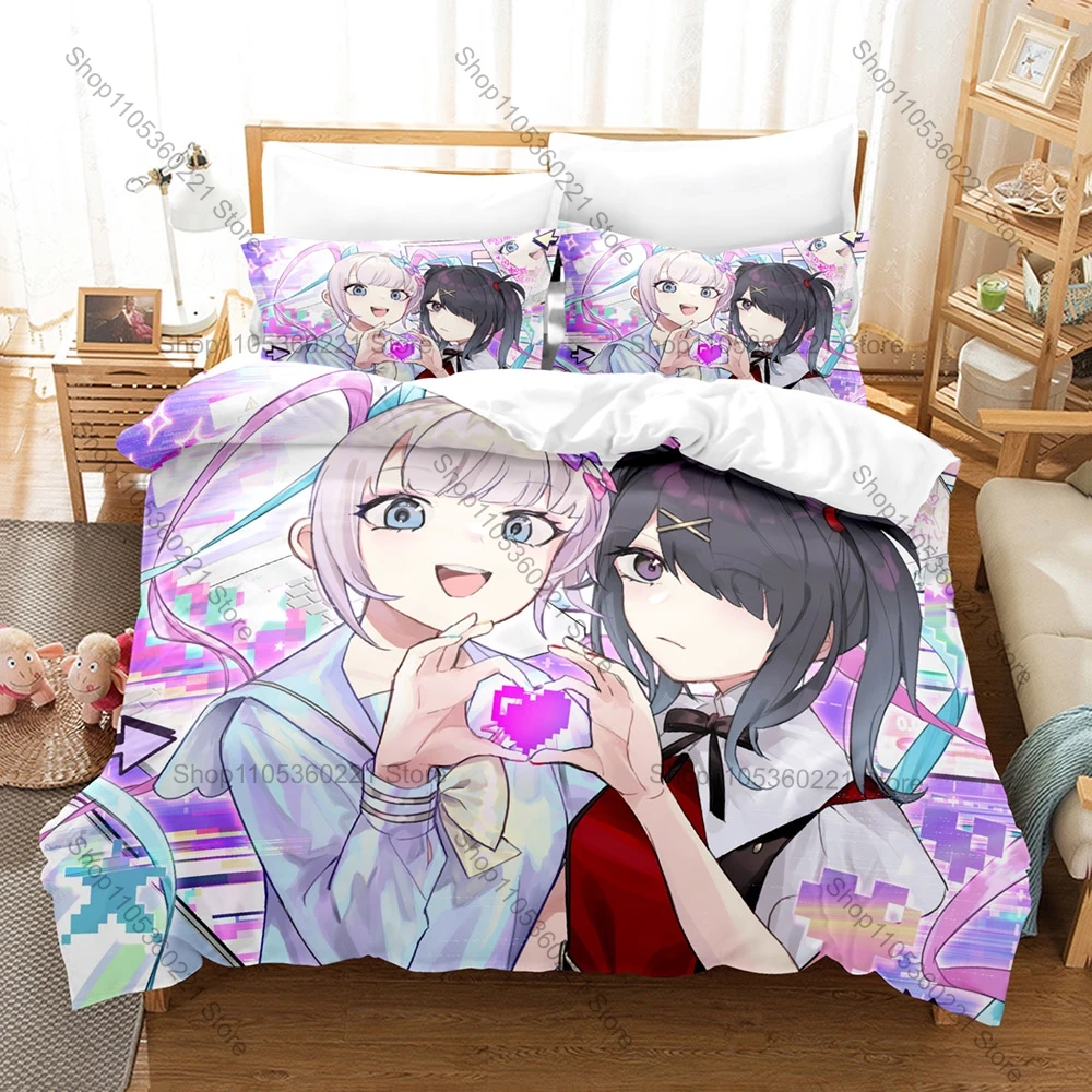 NEEDY GIRL OVERDOSE Duvet Cover + 2 Pillowcases, OMGkawaiiAngel KAngel Print Bedding Set Soft Fabric Decor Gift for Anime Game