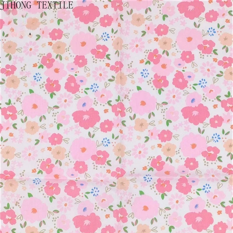 7szt 25x25cm Tkanina bawełniana Patchwork Twill Różowy kwiatowy wzór Drukowana tkanina do szycia Ręcznie robiona kołdra DIY Narzuta na łóżko