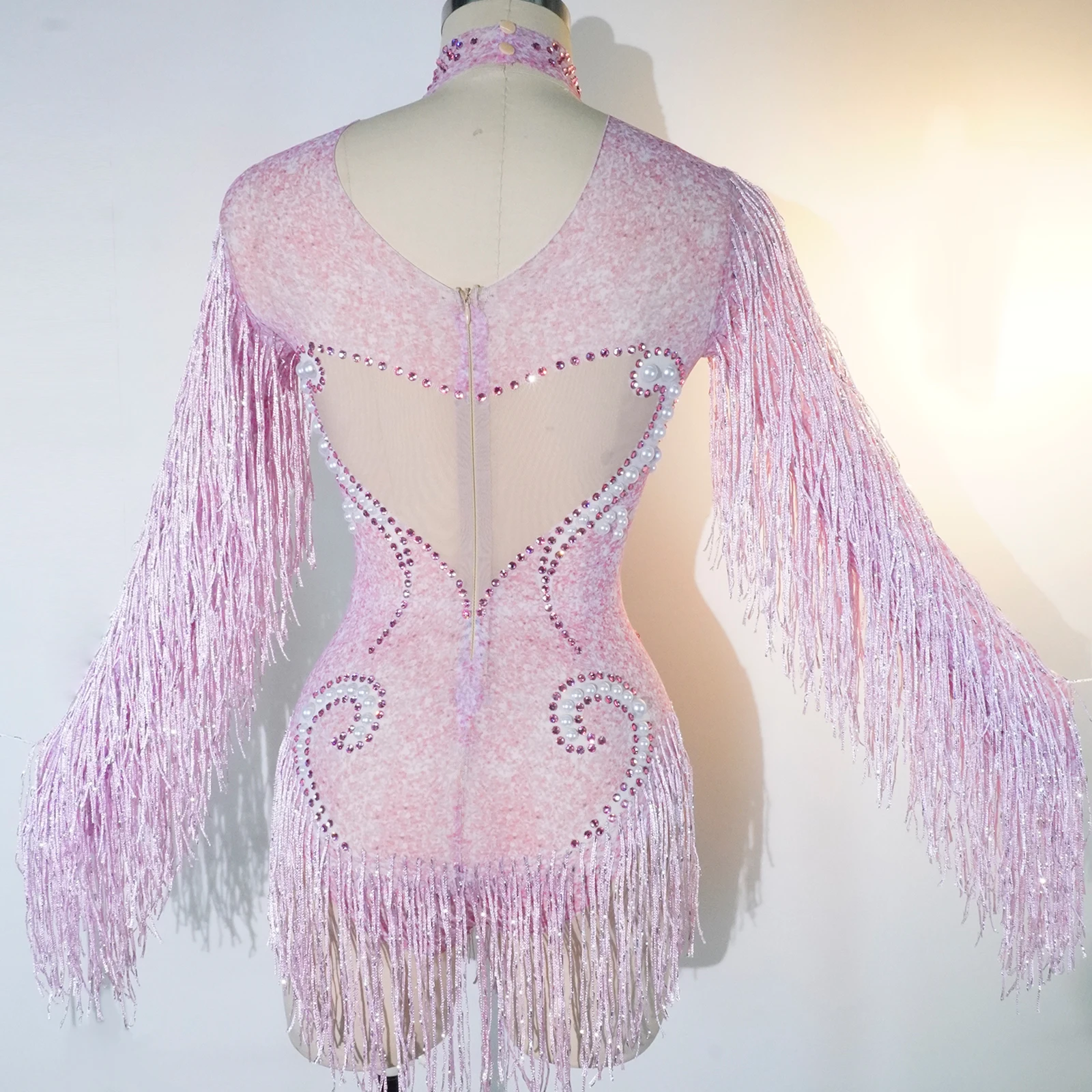 جديد مثير حجر الراين شرابة شبكة شير الجوارب الموسيقى المغني المرحلة اللاتينية ارتداءها ملابس رقص الملكة حفلة عيد ميلاد الاحتفال