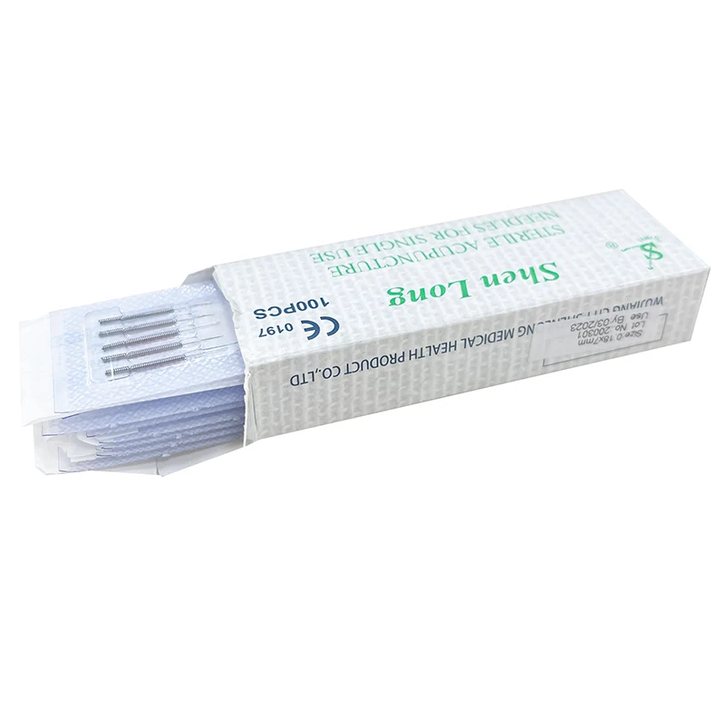 SHENLONG 100 PCS Disposable Sterility Handle Needles Sujok Needles 0.18X7mm Acupuncture Needle Dry Needing Acupoint Health