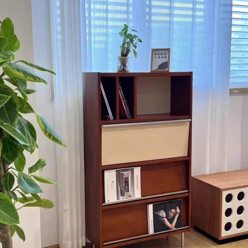 

Locker retro color matching storage integrated dining side cabinet shelf living room