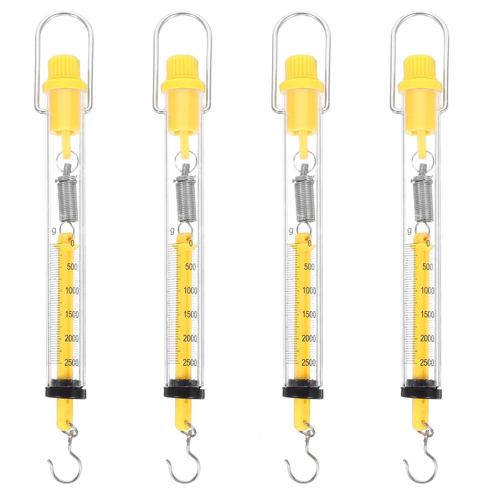 Dinamómetro de equilibrio de resorte, báscula Tubular de plástico de 2,5 kg, báscula de gancho, medidor de fuerza Newton, mecánica, medición de tensión por gravedad, 4 Uds.