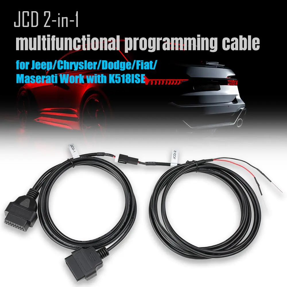 Lonsdor JCD 2-in-1 Multifunctional Programming Cable Work with K518ISE Key Programmer for Jeep/Chrysler/Dodge/Fiat/Maserati