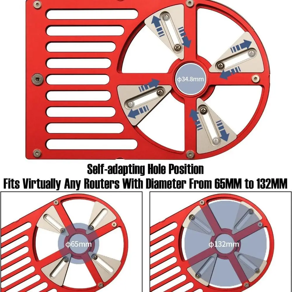

Базовая пластина машины для обрезки из алюминиевого сплава Стабильная опора Регулируемый ползунок Регулируемая основа фрезера для обрезки Широкая совместимость