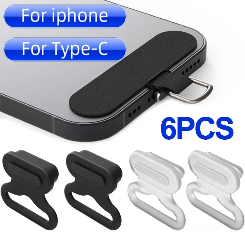 Plugue contra poeira do telefone mรณvel com remendo para tipo c apple iphone 14 samsung xiaomi porta de carregamento universal anti perdido cartรฃo