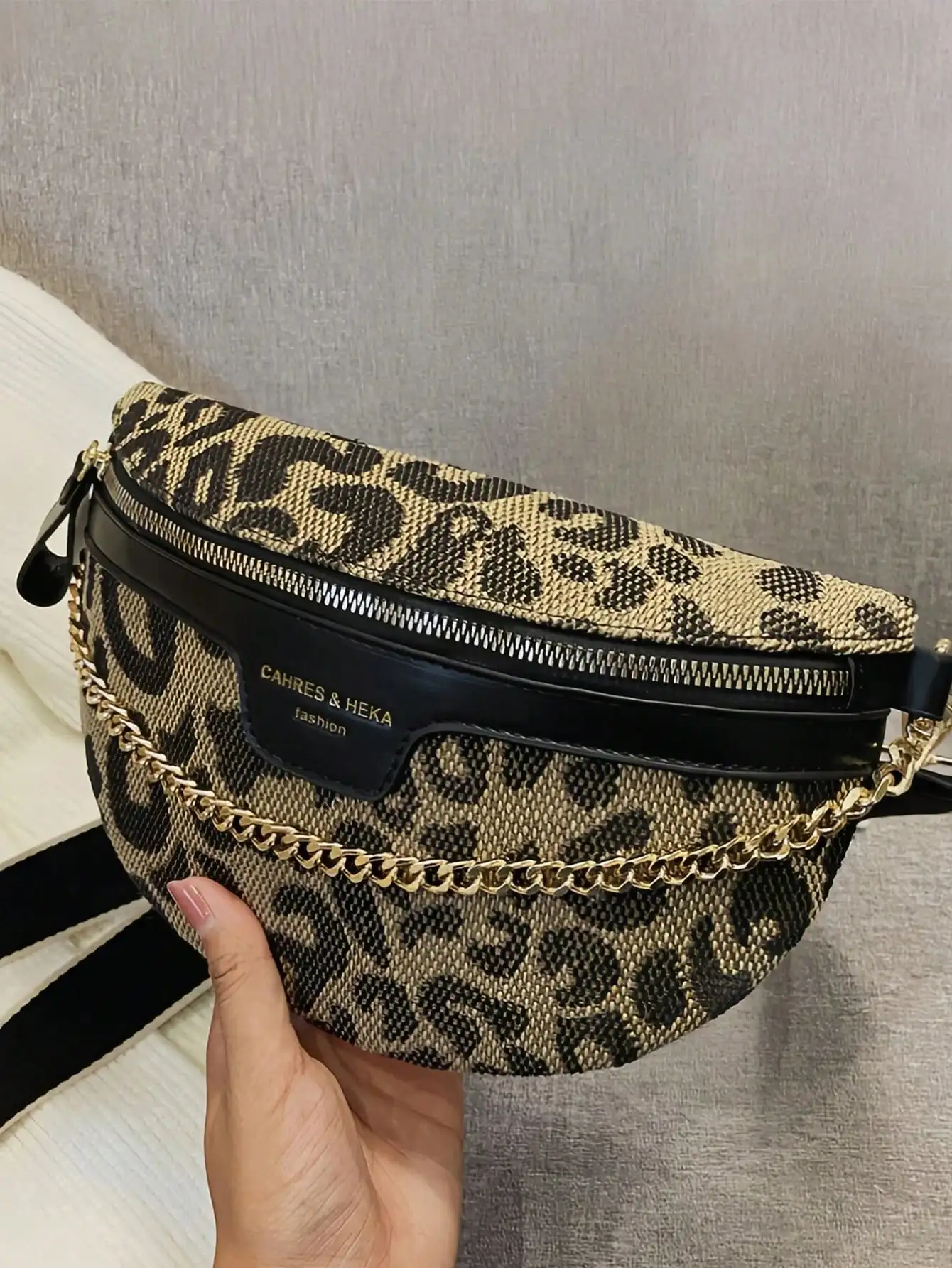 

Leopard Print Crossbody Bag & Chest Pack Set With Chain, Detachable,Women's Tote Bag, Women's Fashion Backpack, Women's Functional Backpack, Women's Handbag, Women's Shoulder Bag, Women's Dinner Bag, Women's Backpack, Wallet, Elegant Women's Handbag, Hand
