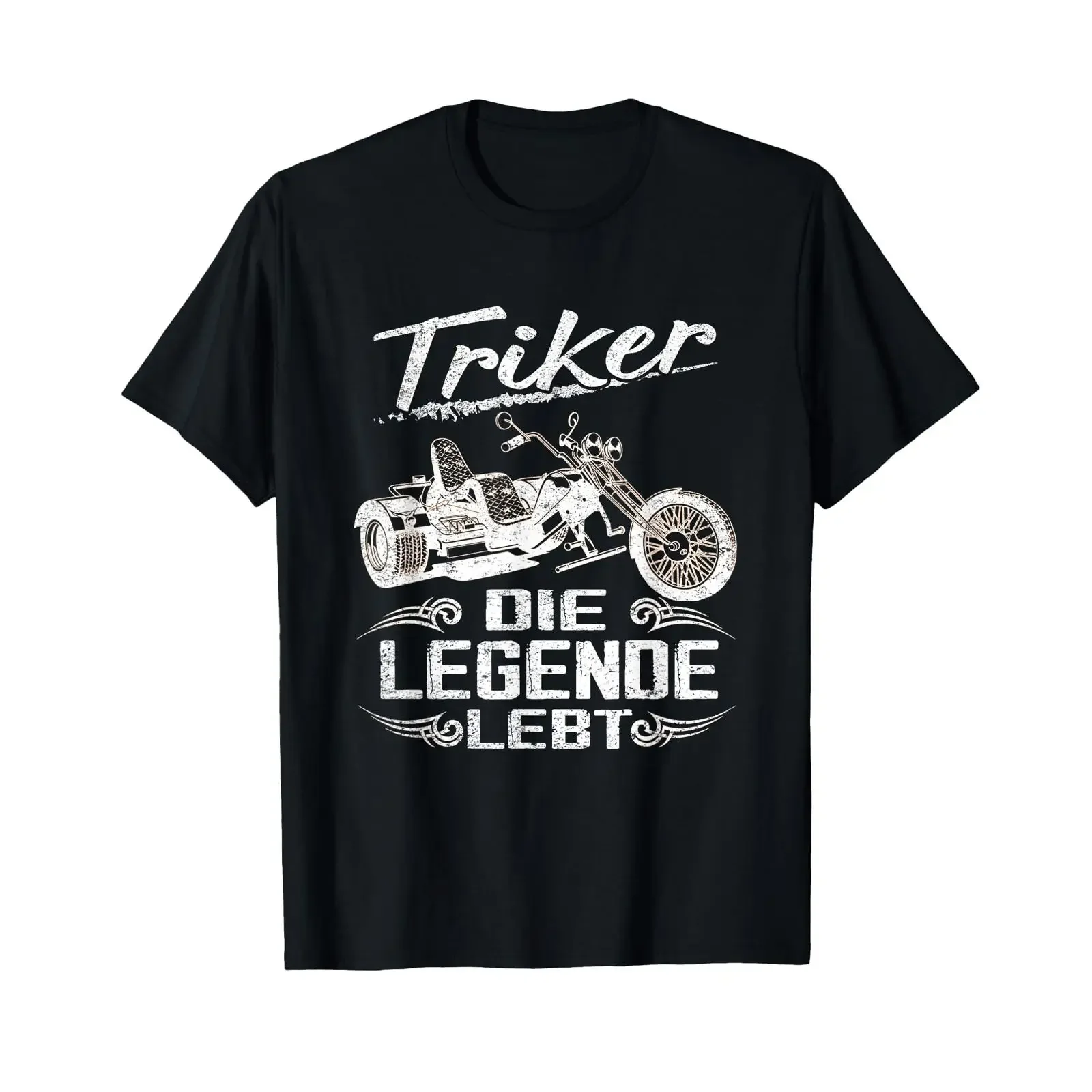Men's T Shirt with German text Die Legende Leben Trike vintage Washed Top For Everyday Wear graphic Breathable Stylish Slightly