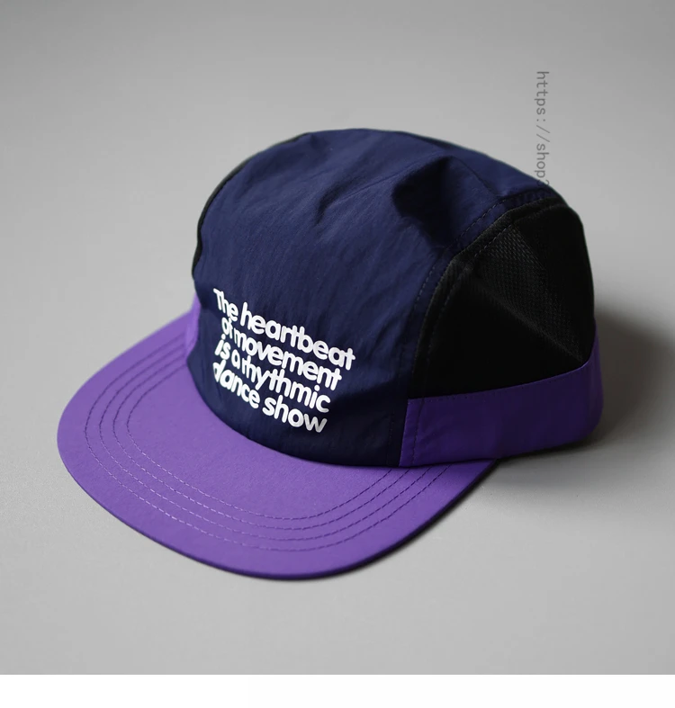 Sun-Proof Sunscreen and Waterproof Japanese Color Matching Color Contrast Flat Brim Quick-Drying Cap Baseball Cap Peaked Cap