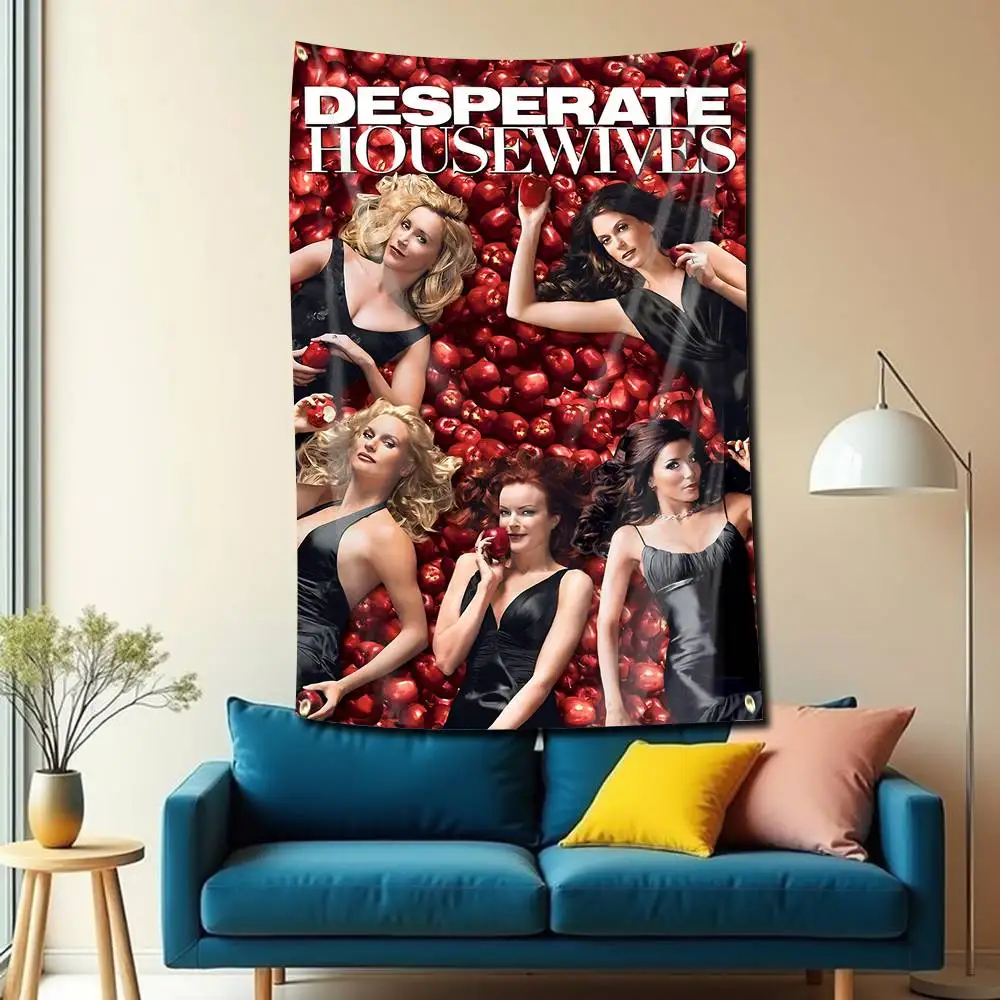 Dark-Comedy-Drama D-Desperate Housewives Flag Tapestry Banner for Bedroom Living Room Outdoor Camping Custom Supported