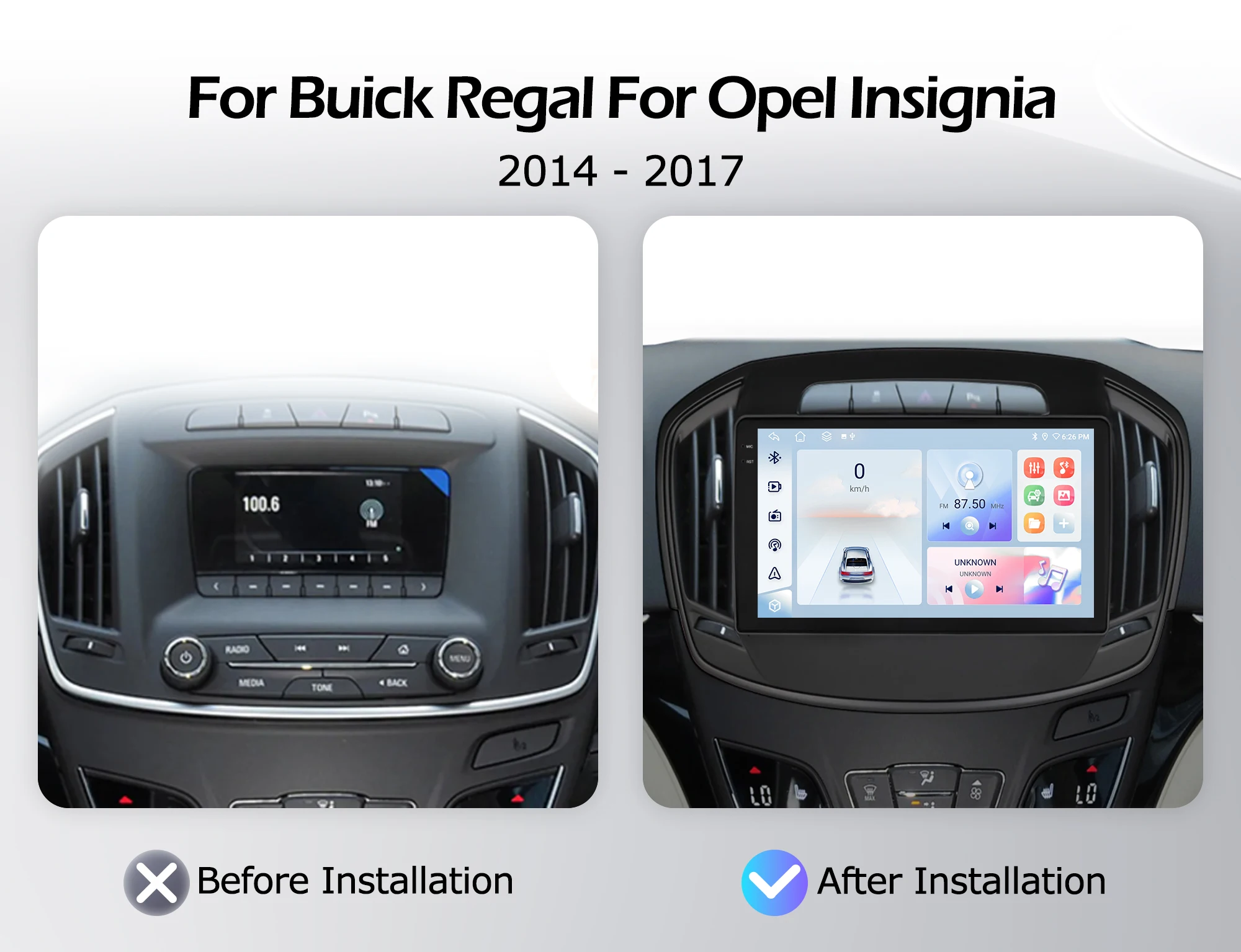 Android 16 For Buick Regal For Opel Insignia 2014-2017 GPS Navigation 8 Core Multimedia Player Auto Wireless CarPlay WIFI 4G DSP