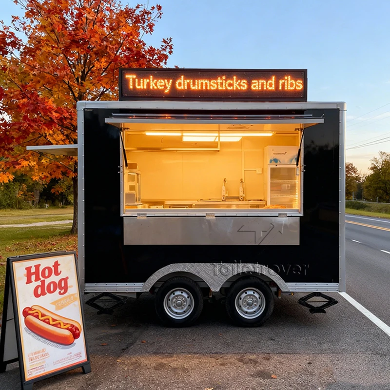 Outdoor Mobile Food Trailer Waffle Crepe Dessert Commercial Food Trailer Pancake Ice Cream Custom Street Food Trucks from China
