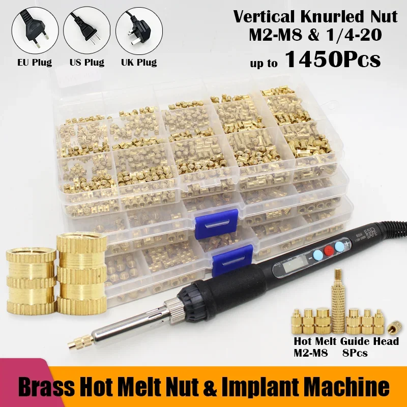 Copier Insert Brass Nut Insert 3D Printer Plastic M2 M3 M4 M5 M6 M8 Threaded Heat Set ...