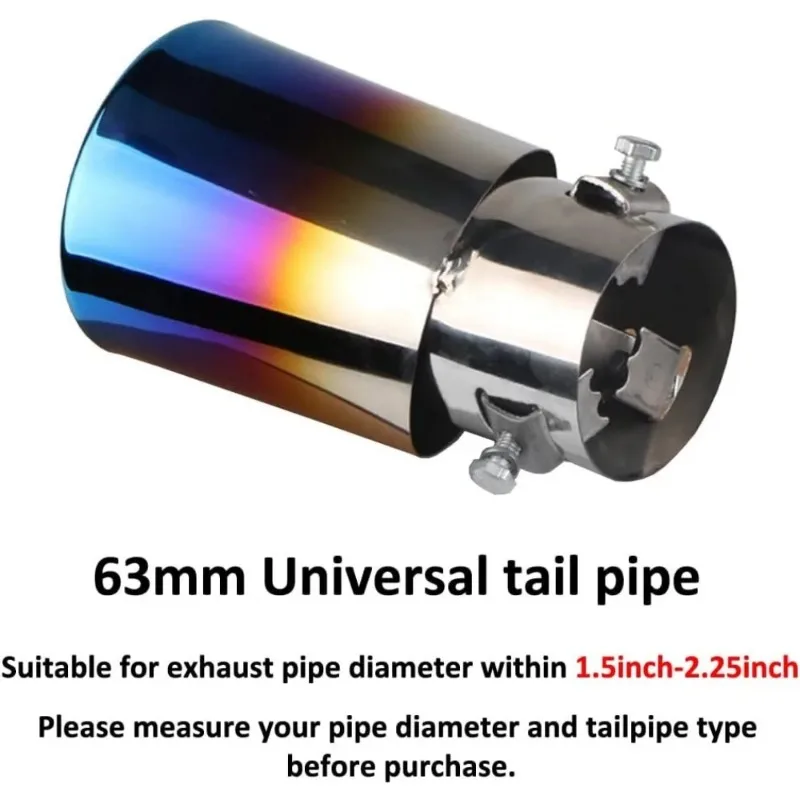 عادم GM Tailpipe - ملحق كاتم صوت مزخرف من الفولاذ المقاوم للصدأ باللون الأزرق المخبوز #1